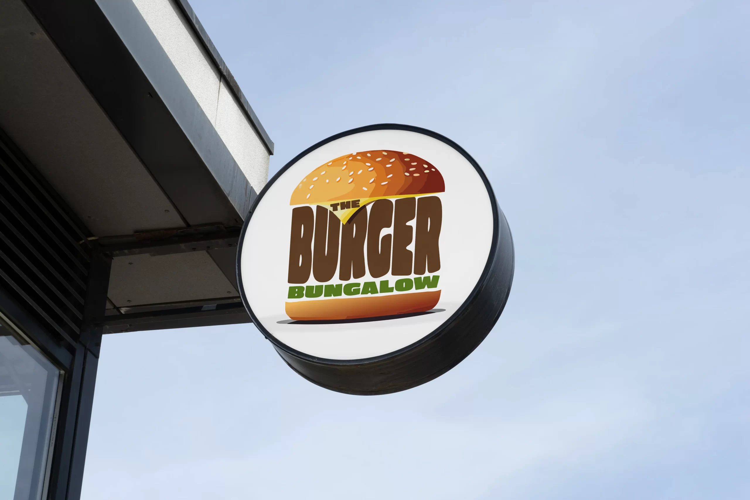 NEW.Burger Bungalow.Sign Mockup