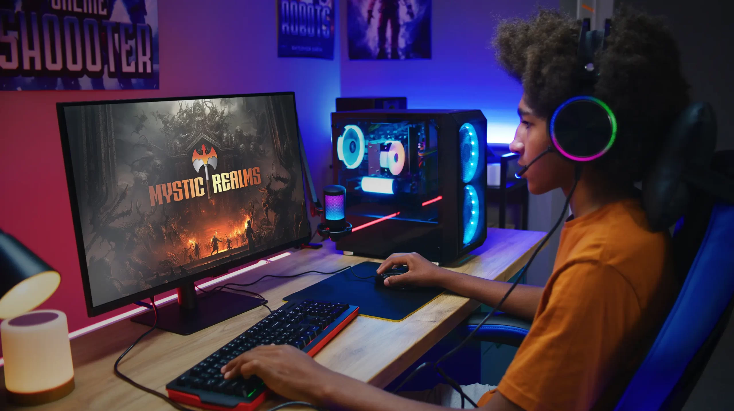 mystic realms gamer mockup