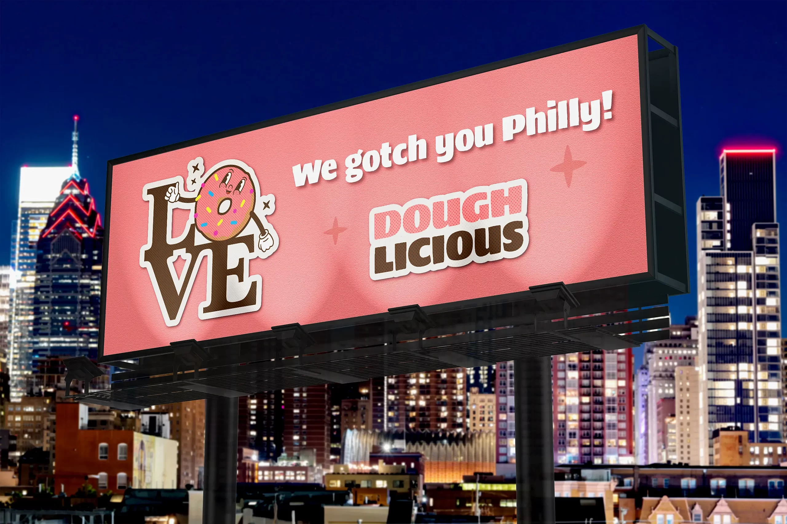 NEW.Doughlicious billboard mockup